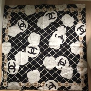 SOLD Chanel silk square scarf